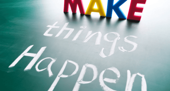 Text saying Make things happen