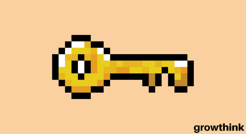 Pixelated golden key