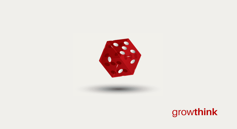 Red dice with white dots