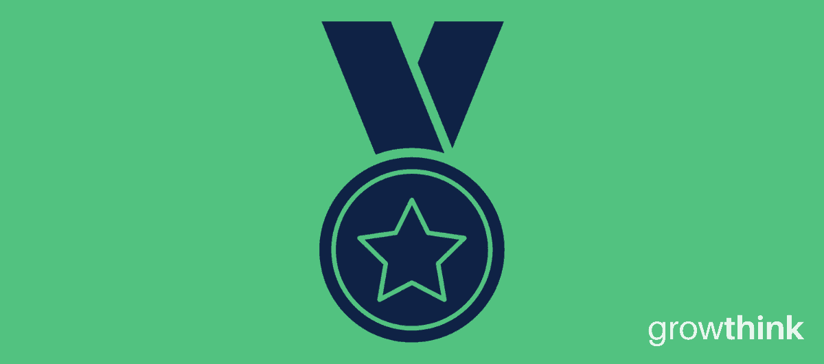 Navy blue medal growthink icon