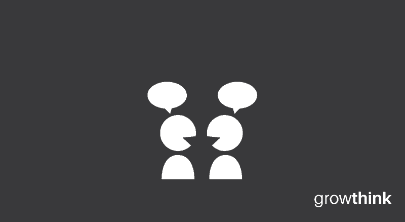 icons of two people chatting with communication bubbles on top of each other