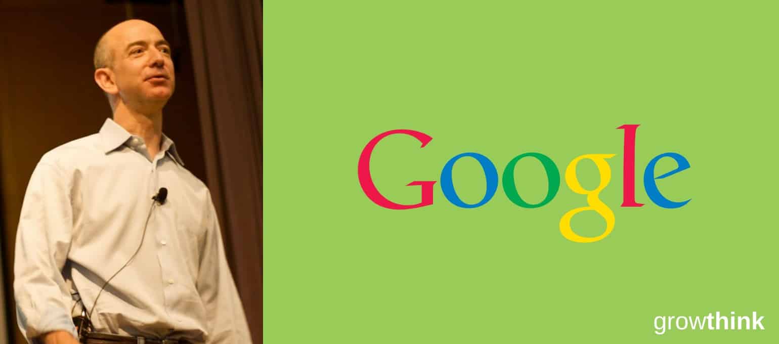 Jeff Bezos with Google logo beside him