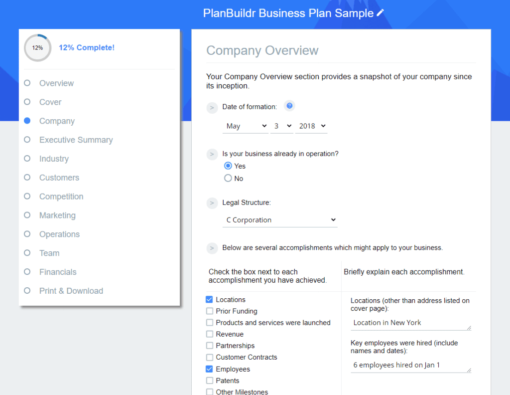 PlanBuildr Business Plan Software