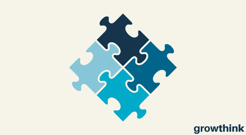 four puzzle pieces attached together