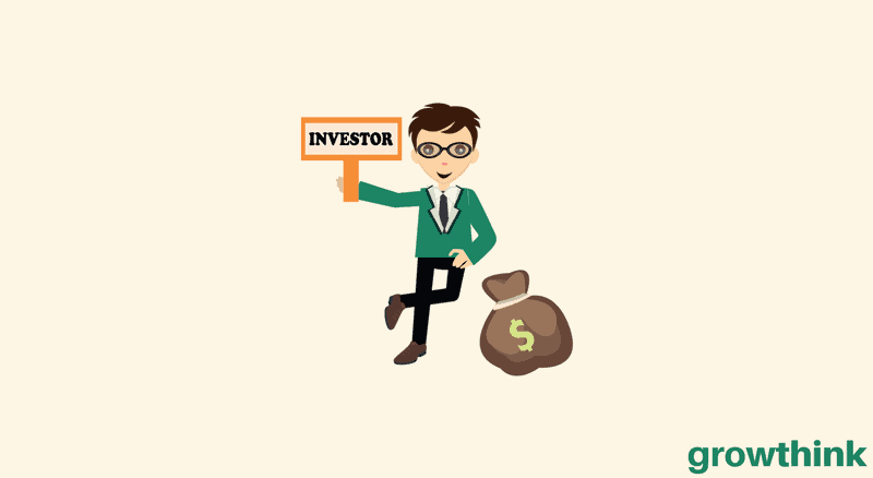 investor with eyeglasses and a bag of money