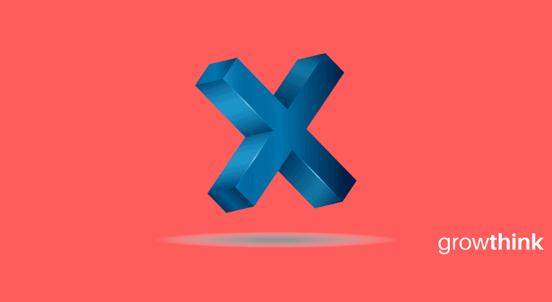 blue 3D x mark