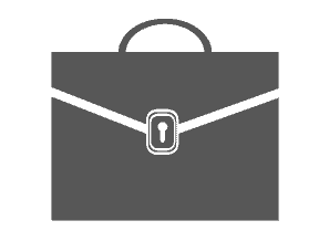 Gray briefcase icon