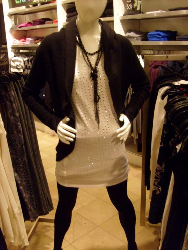 fashionable mannequin with black and white clothes
